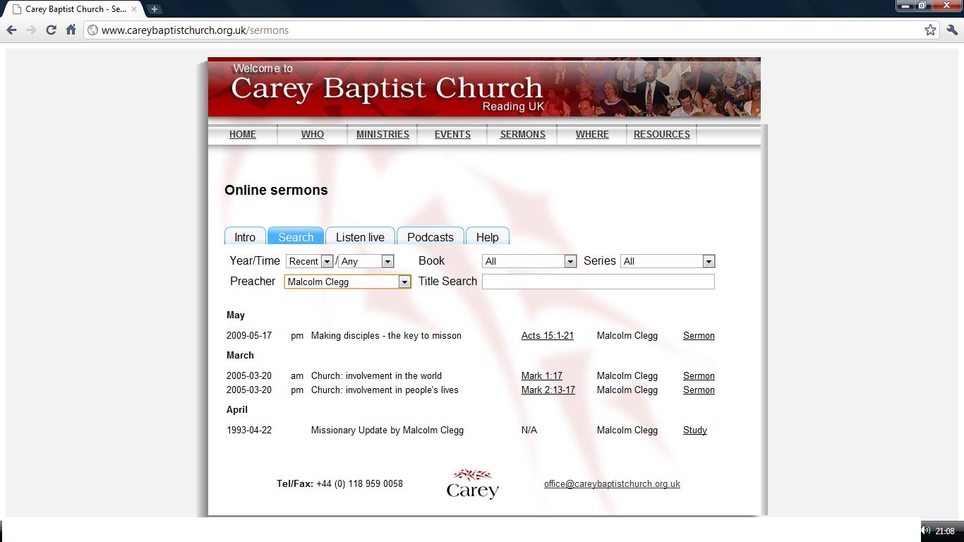 Carey schedule